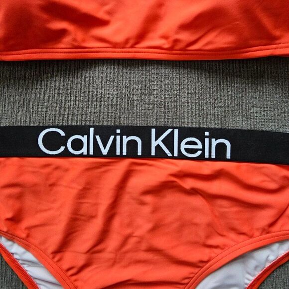Calvin Klein Women's Logo Elastic Top & Bottom Bikini 2 Piece Set Size Xlarge - Picture 15 of 15